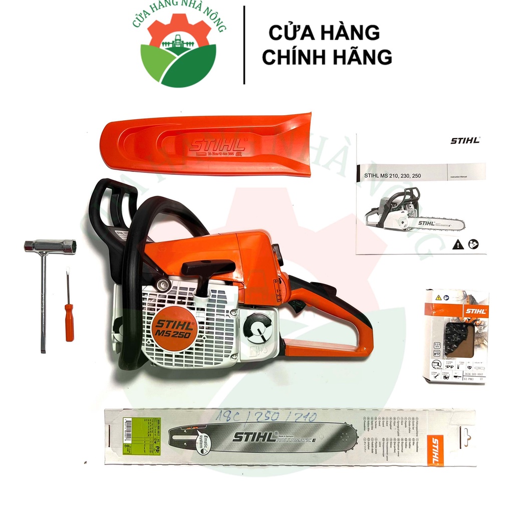 Máy cưa xích STIHL MS 250 chính hãng (Đã bao gồm sên lam + Khuyến mãi)