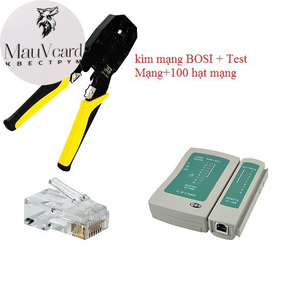 Bộ kìm bấm mạng bosi xịn + test mạng tặng 100 hạt mạng