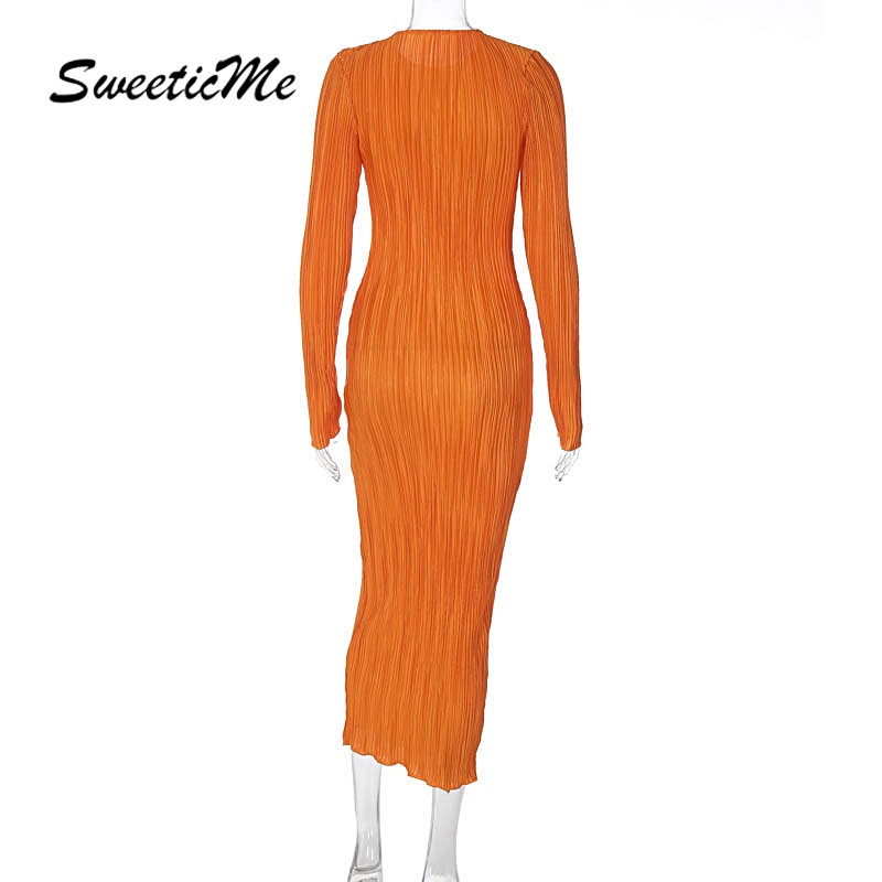 Đầm Tay Dài Dáng Ôm Màu Trơn Thời Trang   Quyến Rũ Cho Nữ