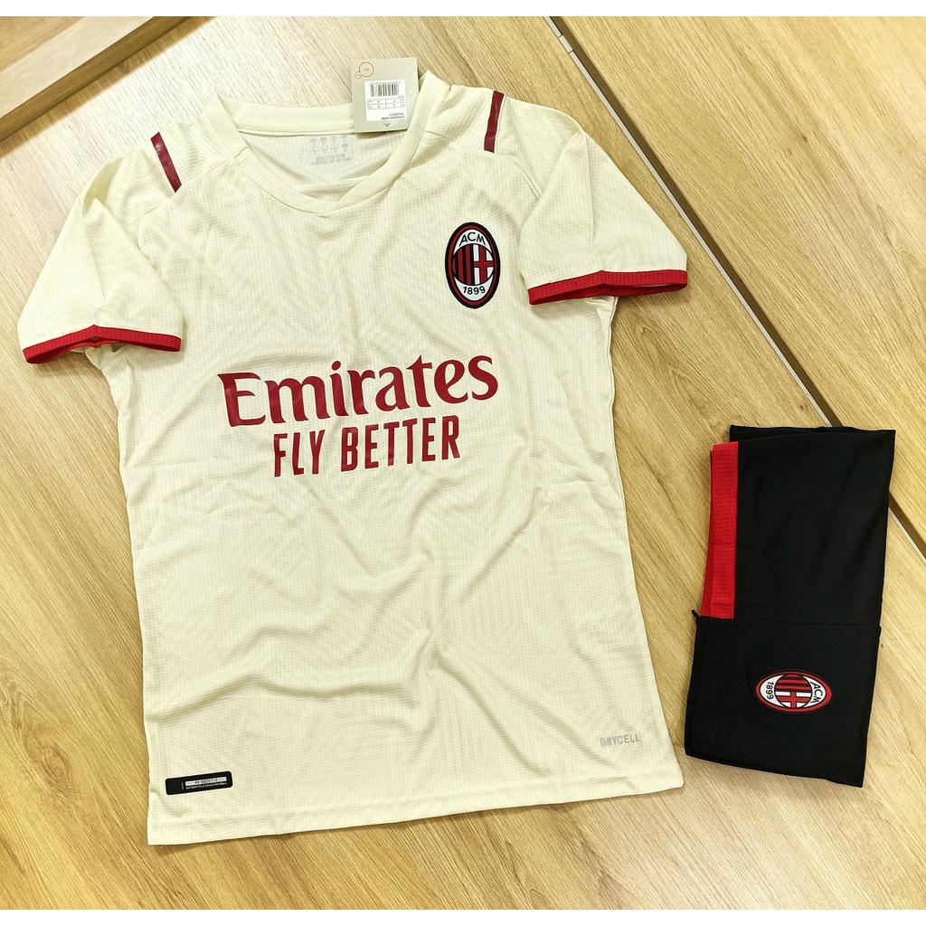 Bộ quần áo CLB Ac Milan màu Trắng sữa 2021-2022 bản SPF