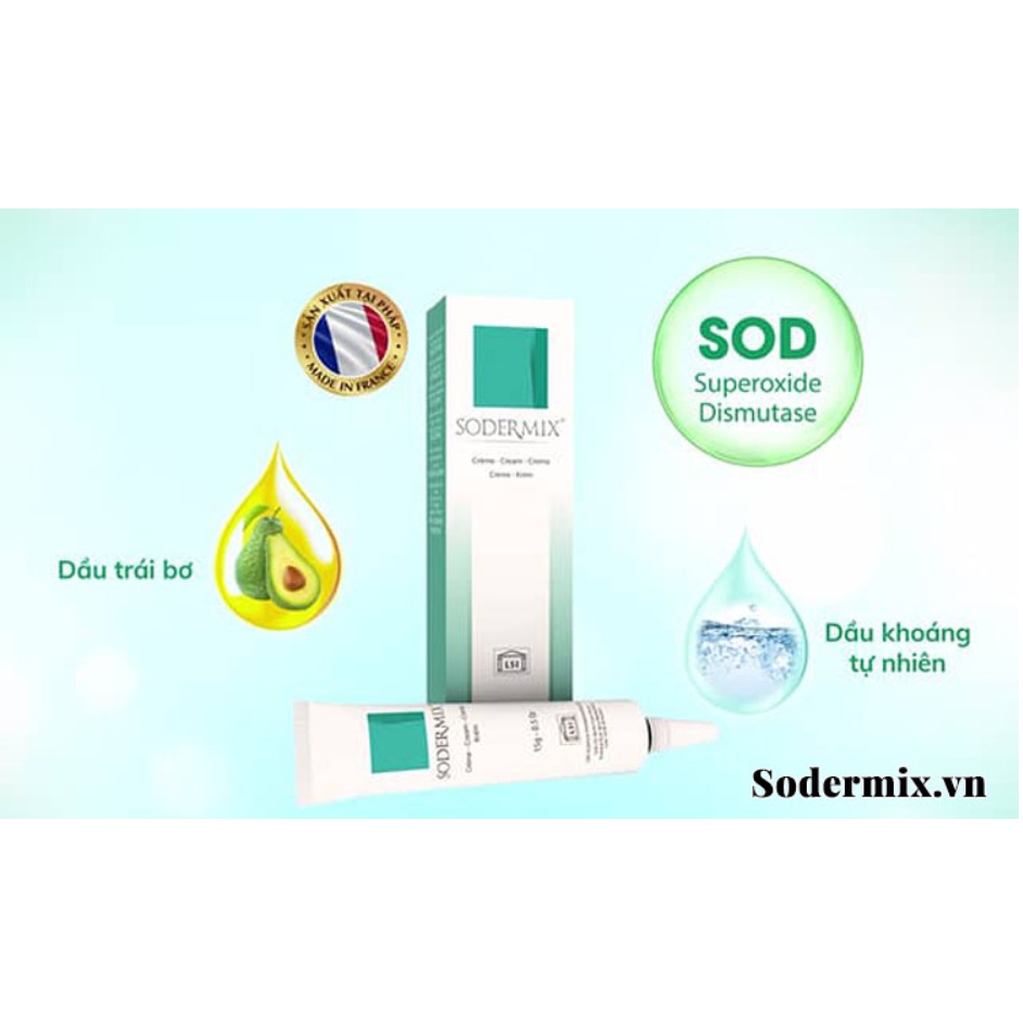 Kem Bôi Sodermix 15gr - Hỗ trợ viêm da cơ địa, chàm ngứa , tổ đỉa - Nhập khẩu nguyên hộp từ Pháp - Chính hãng