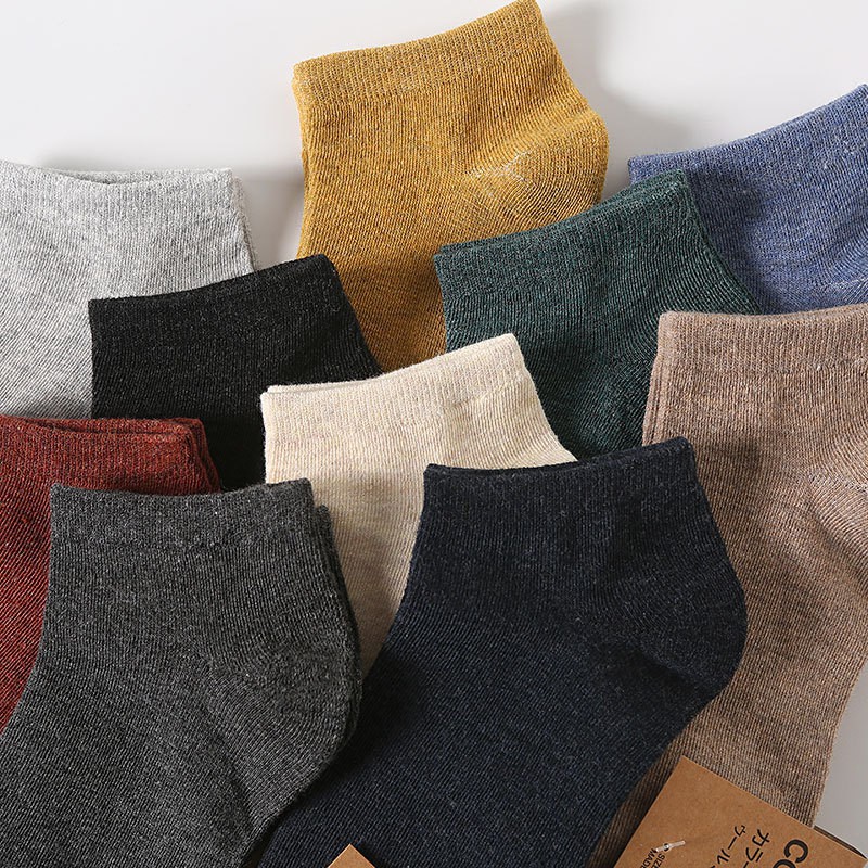 Vớ Thuyền Cotton Cổ Thấp Màu Trơn Khử Mùi Thời Trang Cho Nam Và Nữ