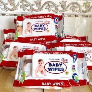 80 miếng khăn ướt baby wipe mềm mịn
