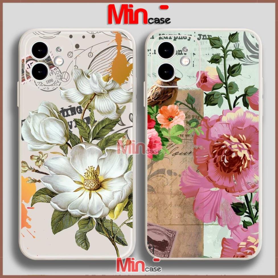 Ốp lưng iPhone cạnh viền vuông silicon dẻo cho iphone 6/6s/7/8/X/XS/XR/11/12/13 Pro Plus Max Hoa châu âu đẹp dễ thương