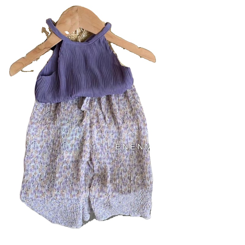 Hàng Mới Về Set Áo Thun Ngắn Tay + Quần Yếm In Hoa 5 Món Thời Trang Cho Bé Gái