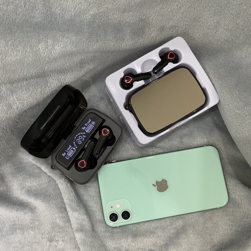 Tai nghe bluetooth không đây M19 Pro nghe nhạc EDM remix cực đã pin siêu trâu dock sạc có led màn hình tráng gương