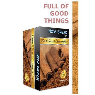 Trà quế Now Break Tea - kiểu trà túi lọc Dilmah (Cinnamon Tea) (đóng gói 20 bao thiếc riêng, 30g)