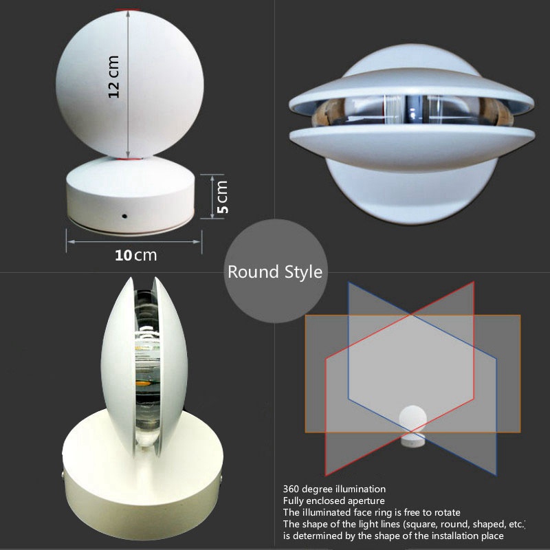 Đèn LED Chiếu Sáng 360 Độ Gắn Tường Hiện Đại Cho Hành Lang Khách Sạn