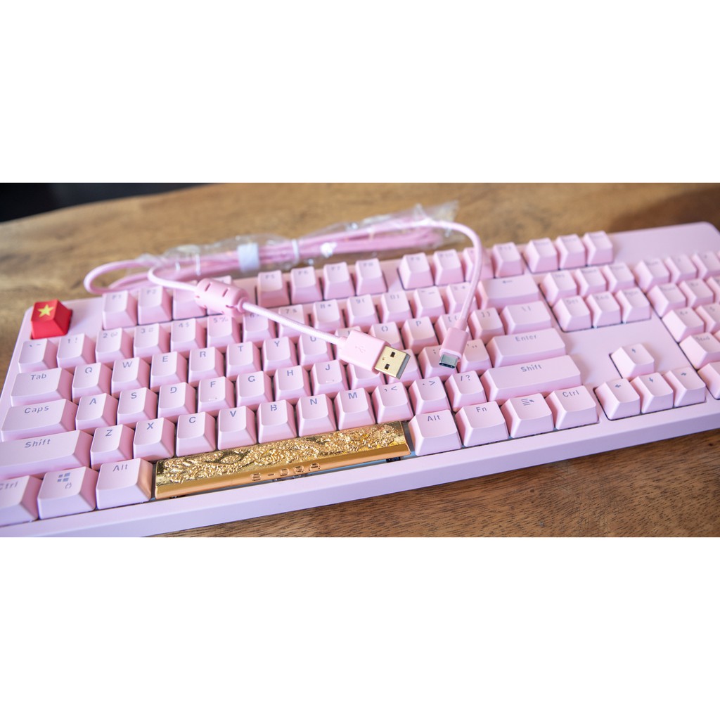 Bàn phím cơ EDRA EK3104 DREAM PINK Phiên bản 2021 - Huano Switch - Kết nối USB Type-C - Hàng chính hãng
