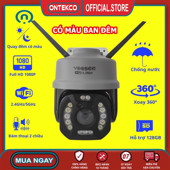 [HÀNG TO]Camera wifi ngoài trời yoosee PTZ chống nước 360 độ đêm có màu full hd báo động xoay theo chuyển động | WebRaoVat - webraovat.net.vn