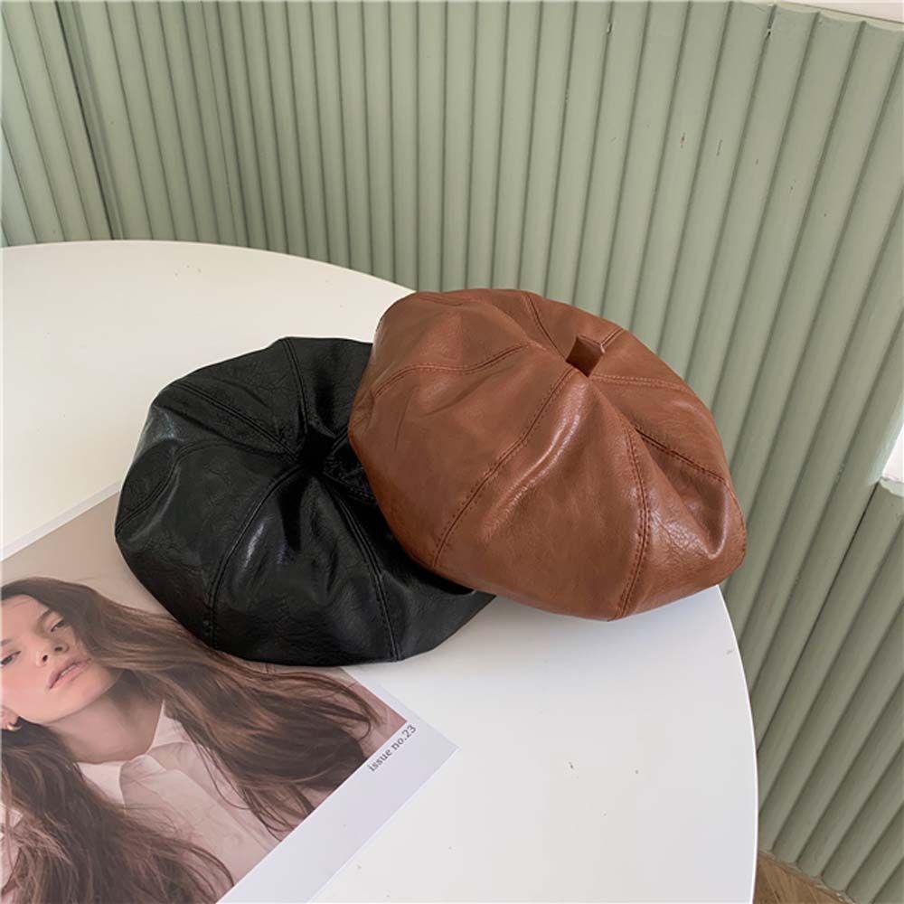 Mũ Nồi Da PU VANES1 Phong Cách Anh Quốc