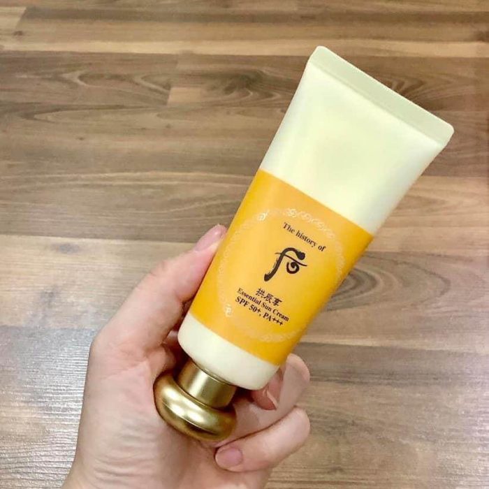 [Sale tách sét] Kem chống nắng Whoo Vàng Đông Y, chống lão hoá Essential Sun Cream SPF50+ PA+++, 60ml