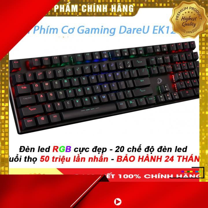 [Giảm giá thần tốc] Bàn Phím Cơ Gaming DareU EK1280 - Mã cũ DK1280 - RGB Blue/Brown/Red Switch [ Mai Hoàng phân phối, BẢ