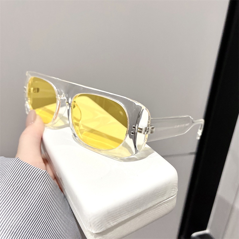 Kính Mát Vuông TR90 Chống Tia UV Màu Kẹo Phong Cách Hip Hop Thời Trang