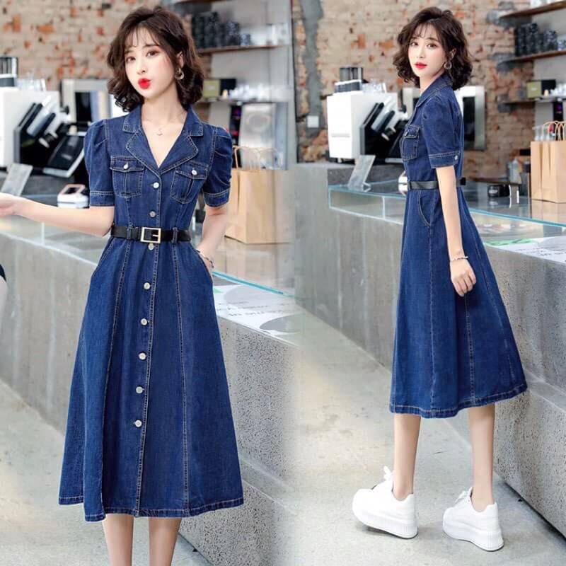 Đầm jean nữ cao cấp chất jean mềm thoáng mát NP1855