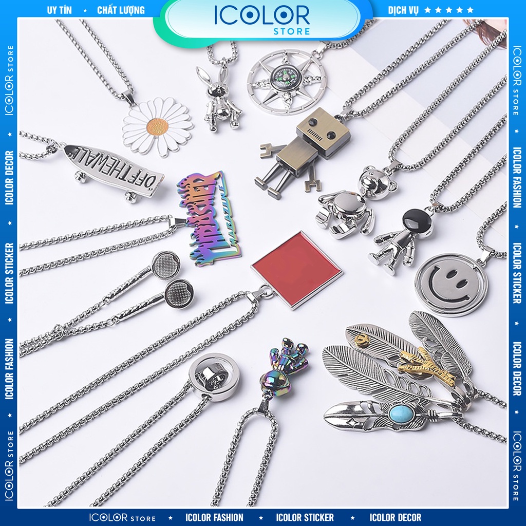 Vòng cổ nam nữ Icolor Store - Dây chuyền tặng kèm mặt dây chuyền Unisex