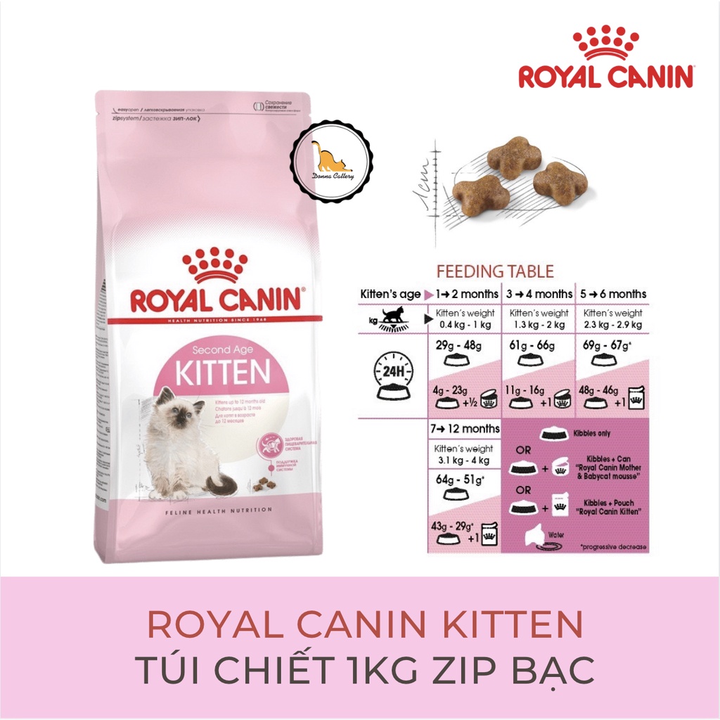 [Mã PET50K giảm Giảm 10% - Tối đa 50K đơn từ 250K] [K36 KITTEN] THỨC ĂN HẠT CHO MÈO CON ROYAL CANIN KITTEN TÚI 1KG