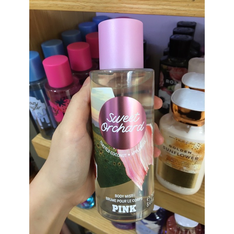 🤎 𝐁𝐨𝐝𝐲𝐦𝐢𝐬𝐭𝐯𝐧 - Xịt thơm toàn thân Victoria’s Secret dòng Pink mùi Sweet Orchard 🤎