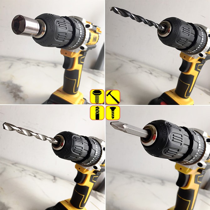 [ SIÊU RẺ ] Máy Khoan Pin Dewalt 36V 3 Chức Năng, Có Búa, 2 Pin Chuẩn 5 Cell, Kèm Bộ Phụ Kiện 24 Chi Tiết