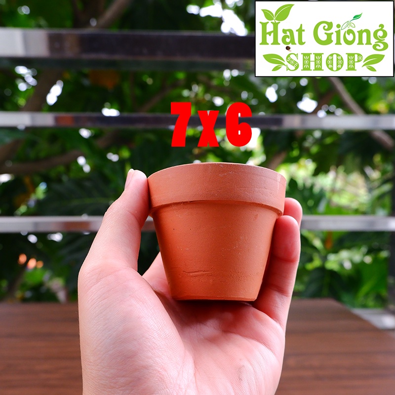 Chậu đất Nung Đỏ mini , Chậu gờ