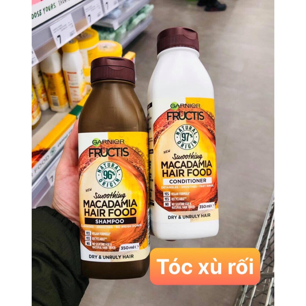 Dầu gội - Dầu xả Garnier Fructis Hair Food - Hàng Úc nội địa đủ bill