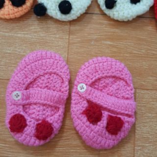 Giày len handmade cho bé, giày len sơ sinh, giày tất len handmade