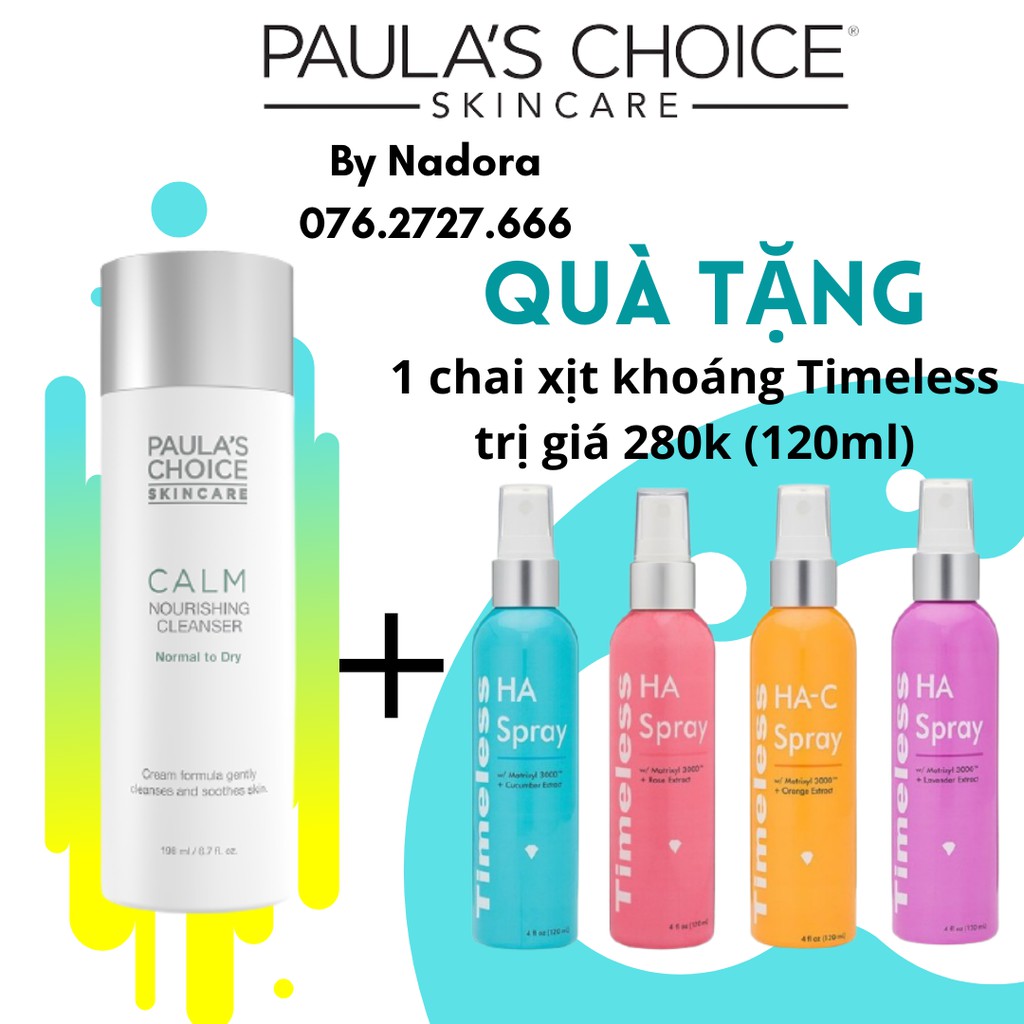 Paula's Choice - Sữa Rửa Mặt dành cho da khô, da nhạy cảm - Calm Redness Relief Cleanser Dry