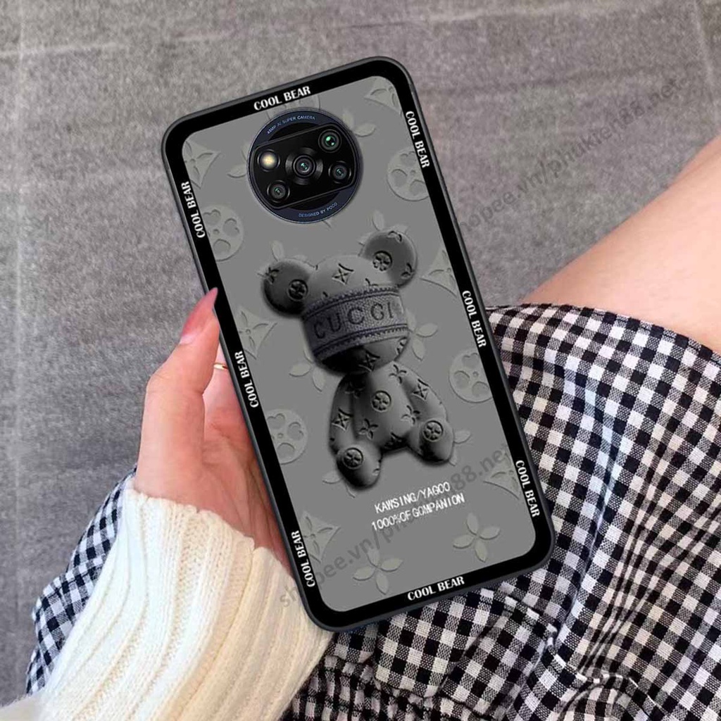Ốp Xiaomi Redmi K40 / Redmi K40 Pro bear, k@ws thương hiệu phong cách ốp lưng thời trang cao cấp