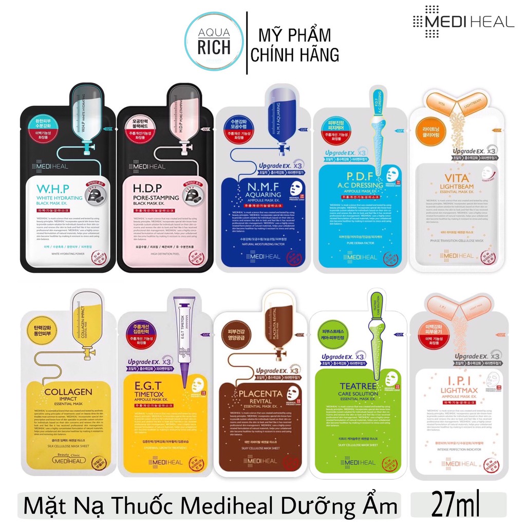 Mặt Nạ  Mediheal  đủ loại - tea tree - mnf - placente- vita - ipi- collagen