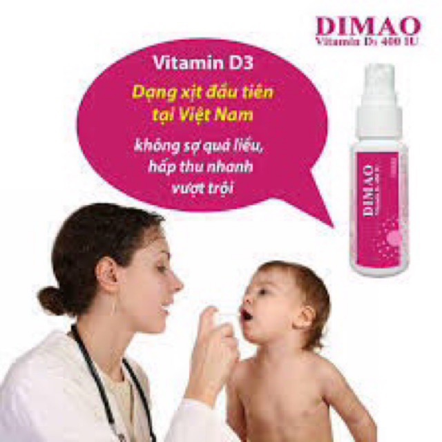 Dimao - Vitamin D3 Dạng Xịt 400IU, Hàng Nhập Khẩu Châu Âu, Hương Dâu, Hiệu Quả Và Hấp Thu Tốt mẫu mới date xa 2022