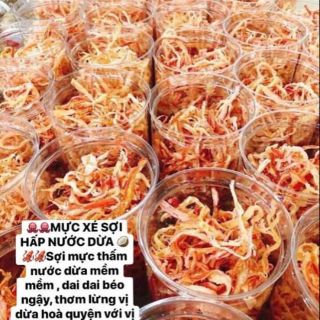 Mực xé sợi hấp nước dừa 220k/2 lon