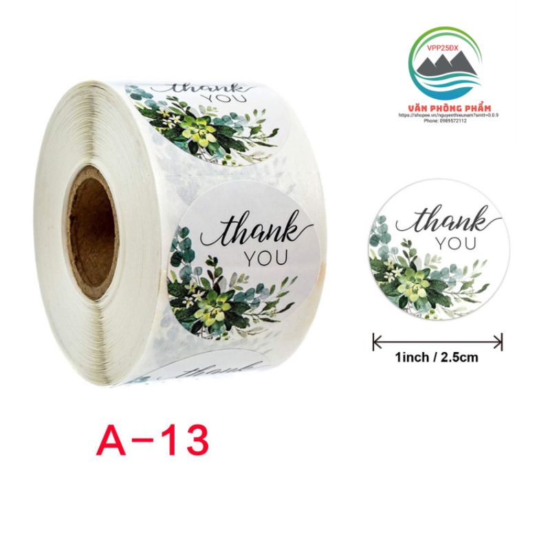Tem dán Sticker Thank you .