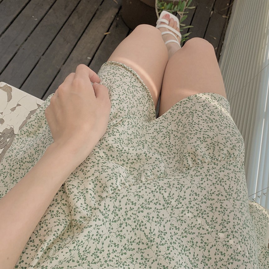 Đầm Voan Hoa Tay Ngắn Thời Trang Đáng Yêu Cho Nữ 43516