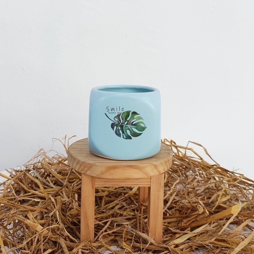 Chậu xí ngầu trồng sen đá, xương rồng, cây để bàn mini