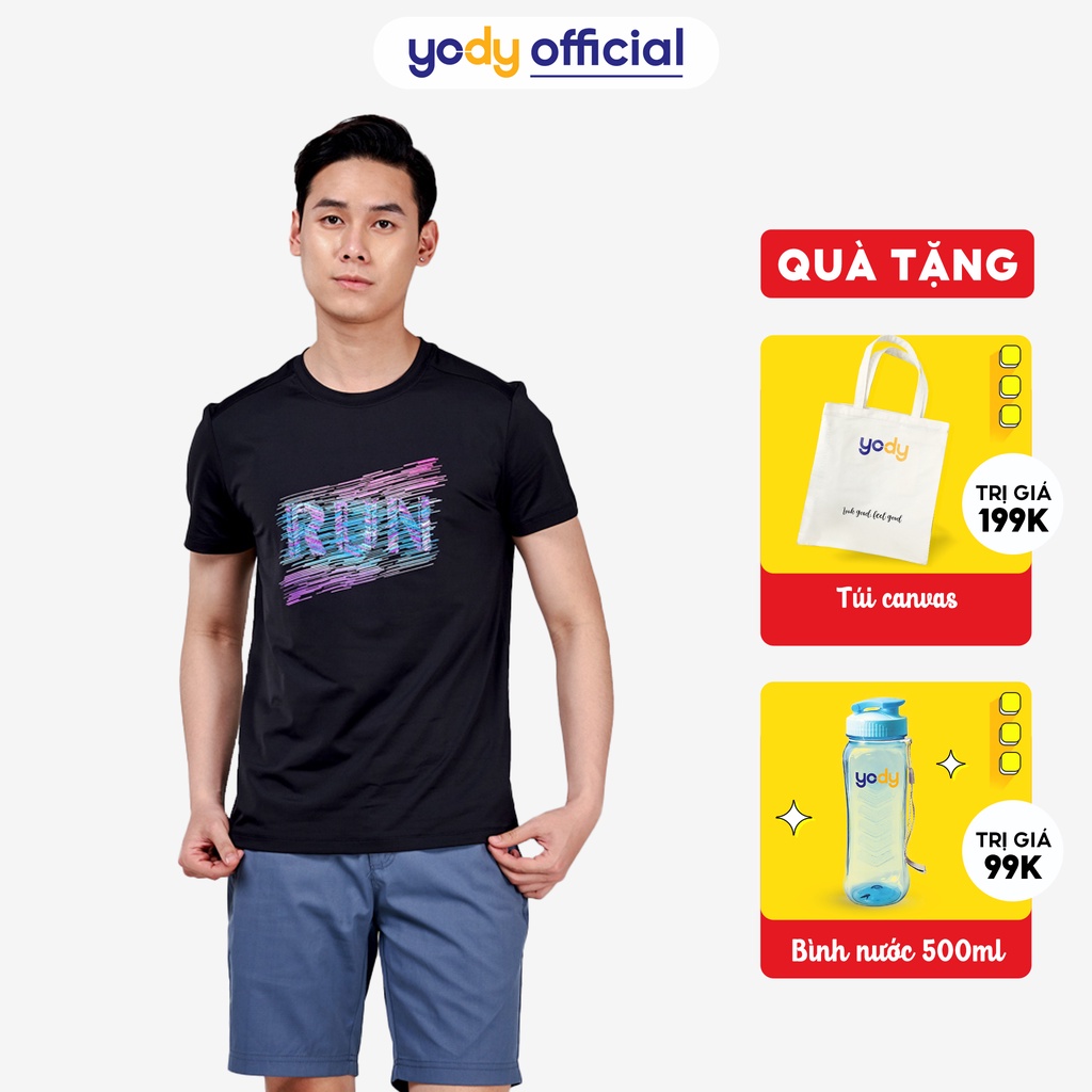 Áo t-shirt nam YODY dáng năng động in chữ Run STM5063