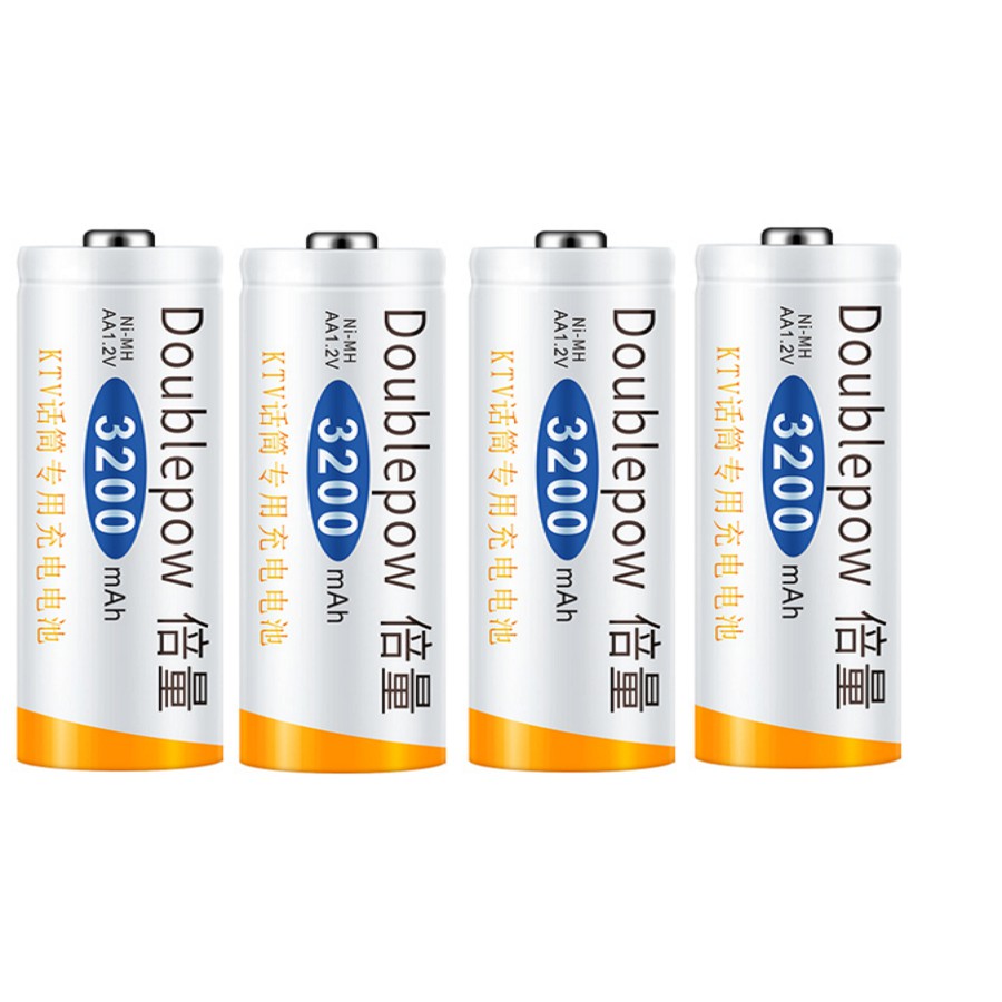 4 cặp PIN SẠC 3200mah doublepow chính hãng dung lượng thật