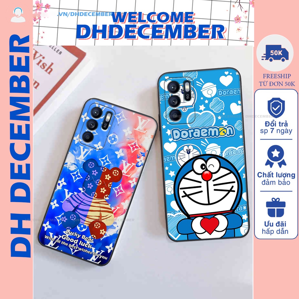 Ốp lưng Oppo RENO 6Z 5G in hình gấu K@ws, gấu nâu, dor@emon RẺ- ĐẸP- BỀN