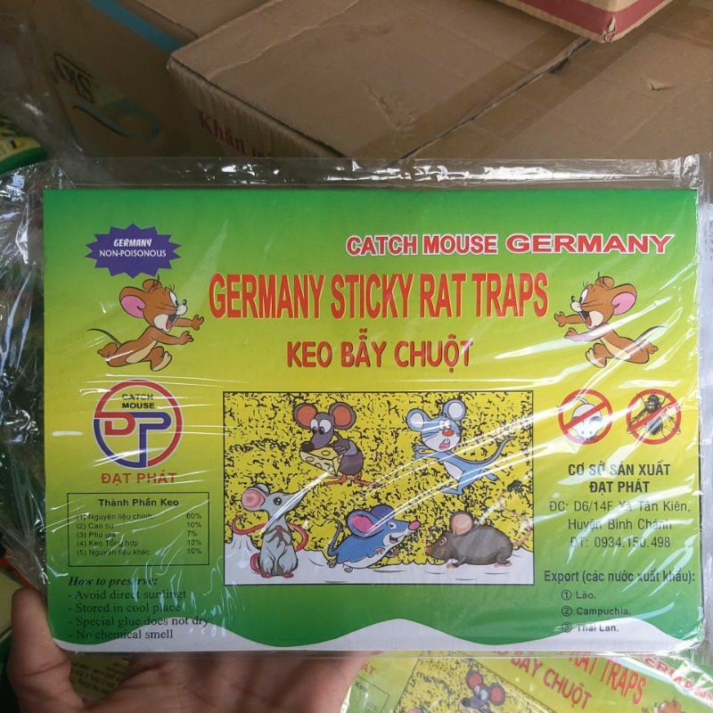 Keo bẫy chuột Gemany Sticky Rat Traps  siêu dính  2  miếng - Keo dính chuột chất lượng