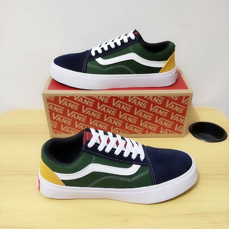 Giày thể thao SNAEKERS CASUAL VANS OLDSKOOL kết hợp màu xanh lá mới nhất cho nam và nữ