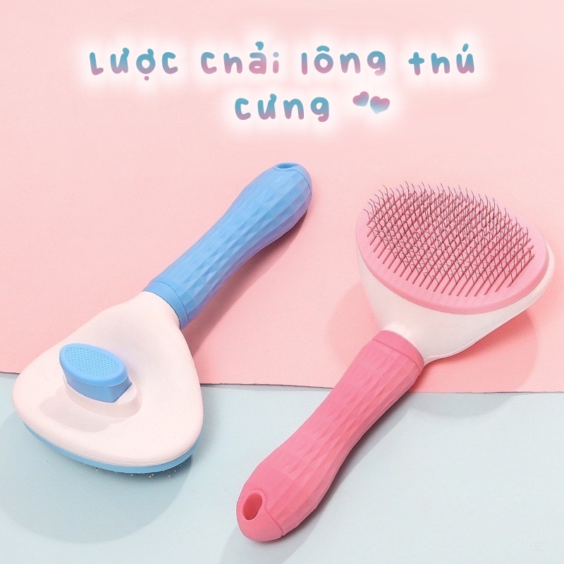 Lược chải lông chó mèo có nút bấm xịn xò lấy lông dễ dàng