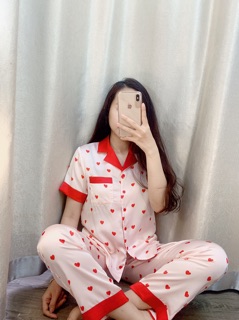 BỘ NGỦ CHẤT LỤA CỔ PHA TAY NGẮN QUẦN dài