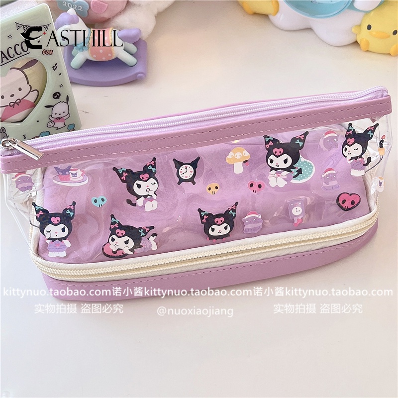 Bóp Viết Khóa Kéo Đôi MyMelody Cinnamoroll Kuromi Trong Suốt Hoạt Hình Dễ Thương Làm Quà Tặng Cho Bạn Gái Mymi