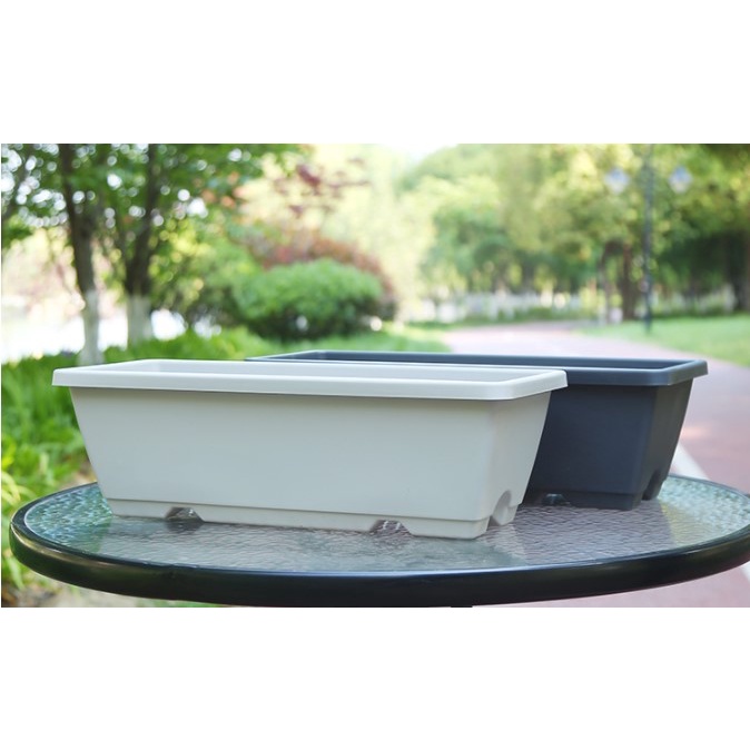 Nitrogen071 Hộp trồng cây hình chữ nhật Hộp trồng hoa và rau bằng nhựa Chậu trồng cây Hộp đựng cho ban công Trang chủ