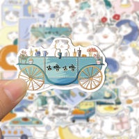 Bộ 40 Miếng Dán Trang Trí Điện Thoại/Máy Tính Hình Chú Mèo Mập Vui Nhộn Dễ Thương