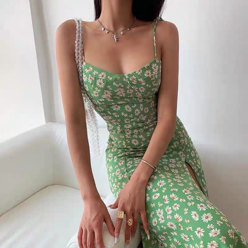 Váy hoa nhí xanh lá giống JENNIE BLACKPINK
