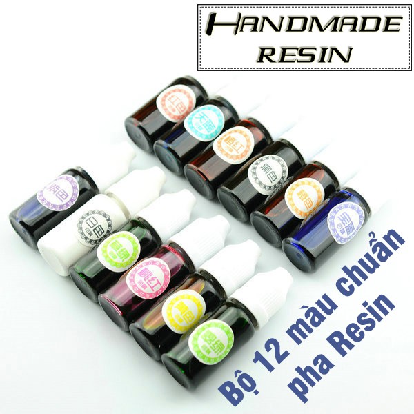 Bộ 12 màu chuẩn pha Resin AB, Resin UV