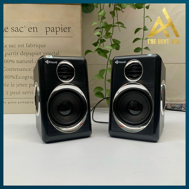 Loa Máy Tính Để Bàn Mini Có Dây Chính Hãng 2.0 Kisonli T005 Loa Vi Tính Nghe Nhạc Laptop Pc Gaming