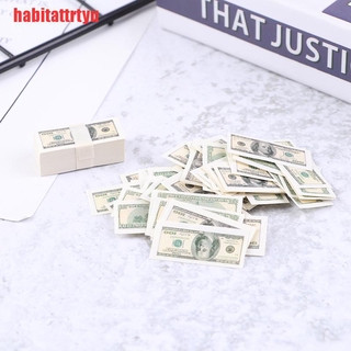 [habitattrtyu]100 Sheets/set Mini Dollar 1:12 Dollhouse Miniature Life Money Us $10