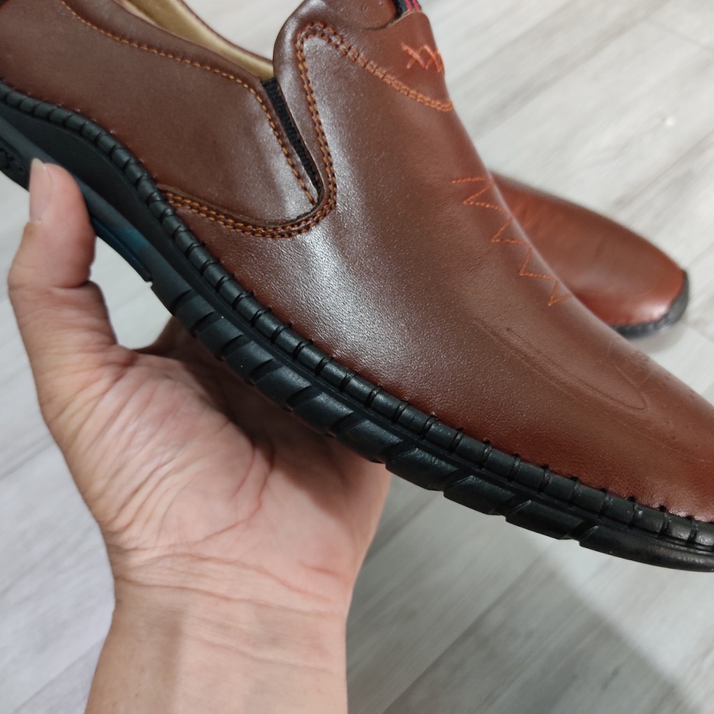 Giày Lười Nam Giày Nam Da Bò Cao Cấp Đế Cao Su Mềm Êm Chân Size 38 đến 43 Đế Khâu chắc chắn đóng hộp cẩn thận