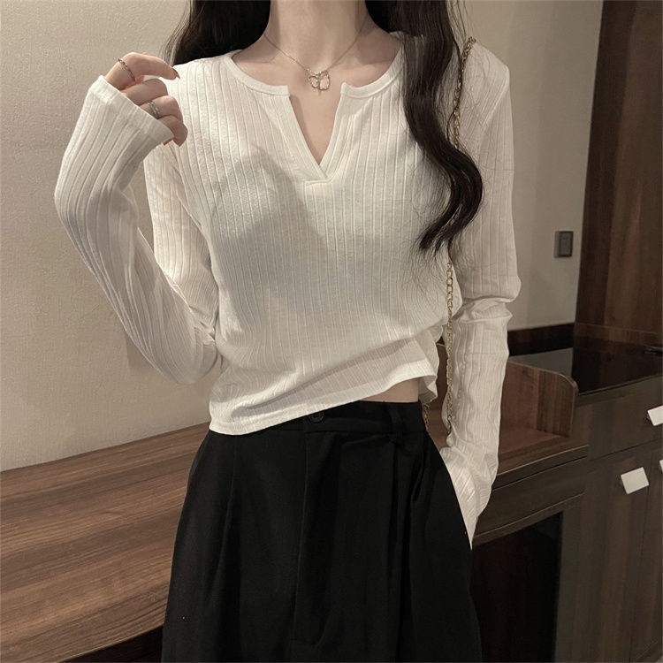 Áo thun COZOKC tay dài dáng ôm màu trơn thời trang